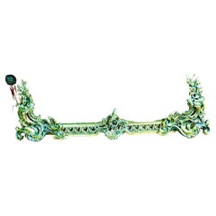 Antique French Brass Louis XV Style Rococo Expandable Fireplace Chenet