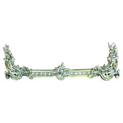 Antique French Brass Louis XV Style Rococo Expandable Fireplace Chenet