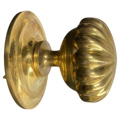 Antique French Brass Melon Door Knob Oversized 3.25' Diameter Brass Door Pull