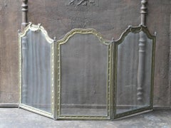 Antique French Brass Napoleon III Fire Screen, 19th Century