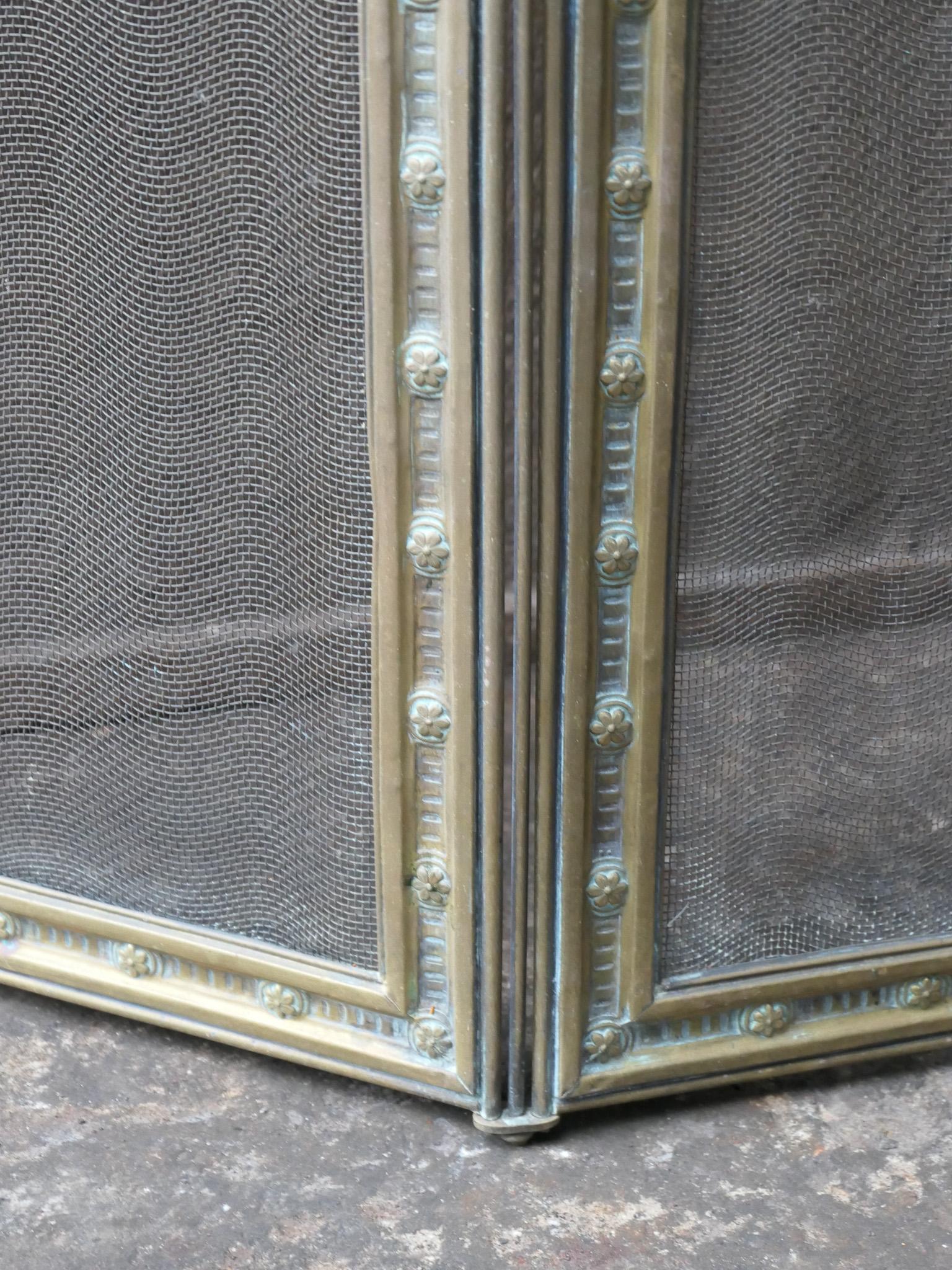 Ottone Parafuoco francese in ottone Napoleone III, XIX secolo in vendita