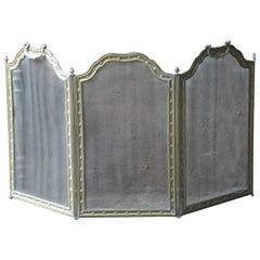 Antique French Pantalla de latón Napoleón III, Siglo XIX
