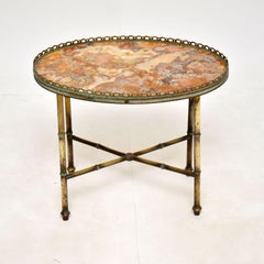 Antique French Brass & Onyx Coffee / Side Table