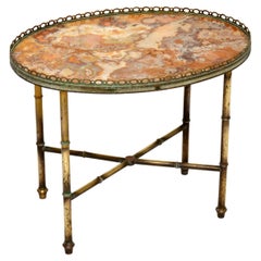 Antique French Brass & Onyx Coffee / Side Table