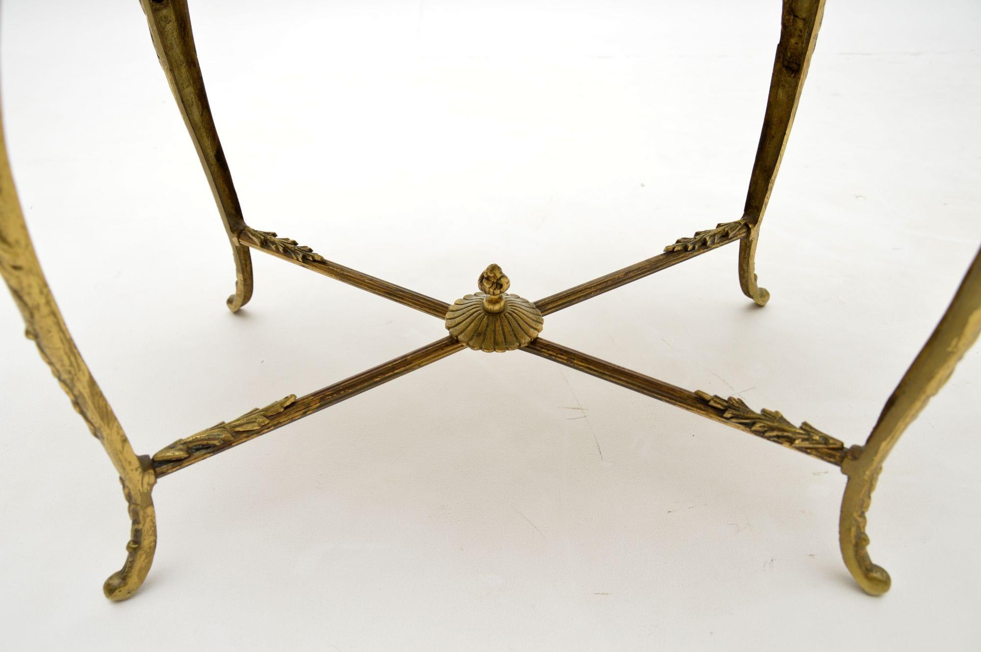 Antique French Brass & Onyx Coffee Table 3