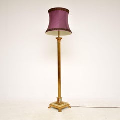 Antike französische Stehlampe aus Messing und Onyx