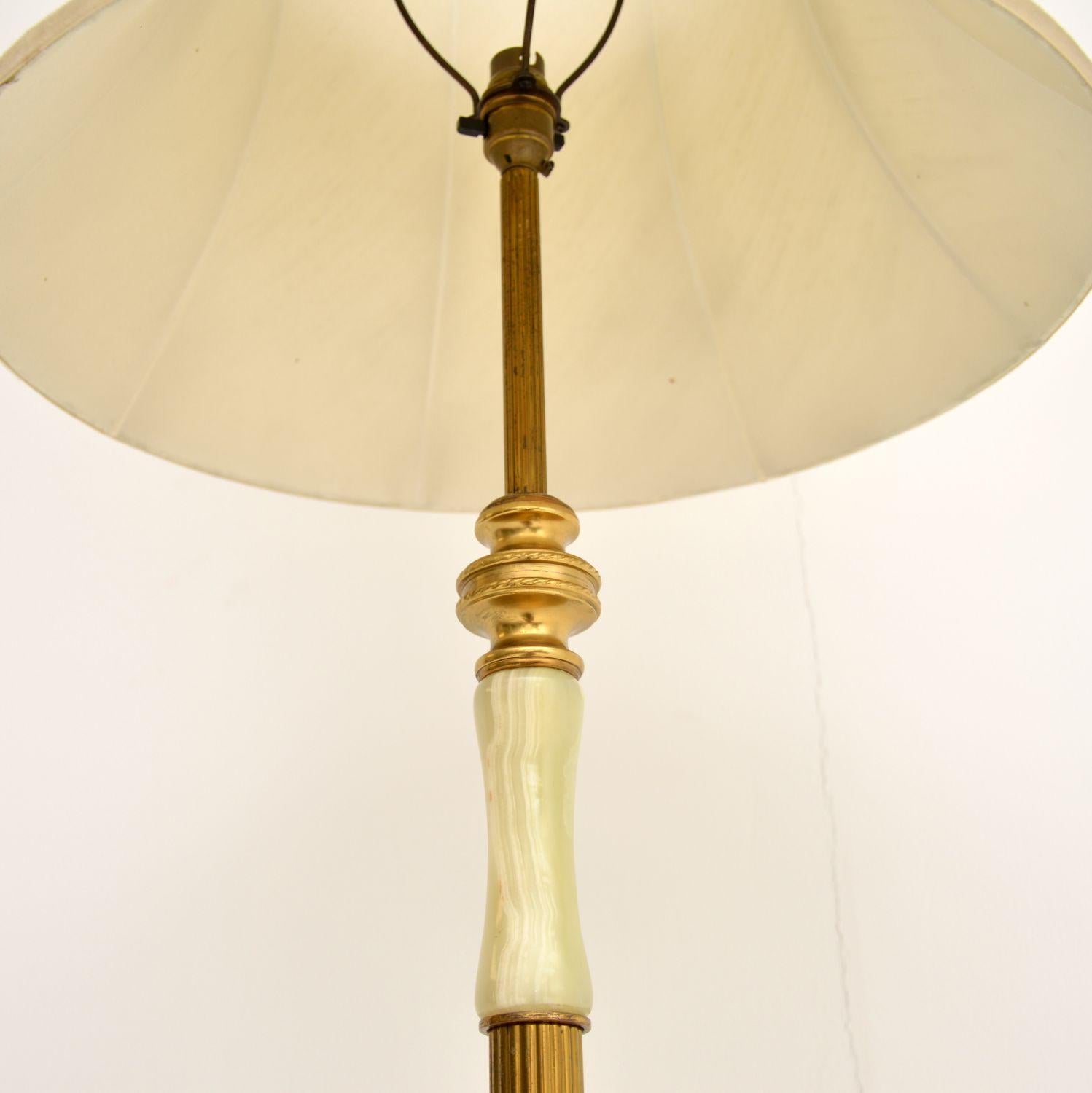 Antique French Brass and Onyx Floor Lamp 2