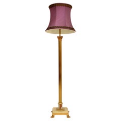 Retro French Brass & Onyx Floor Lamp