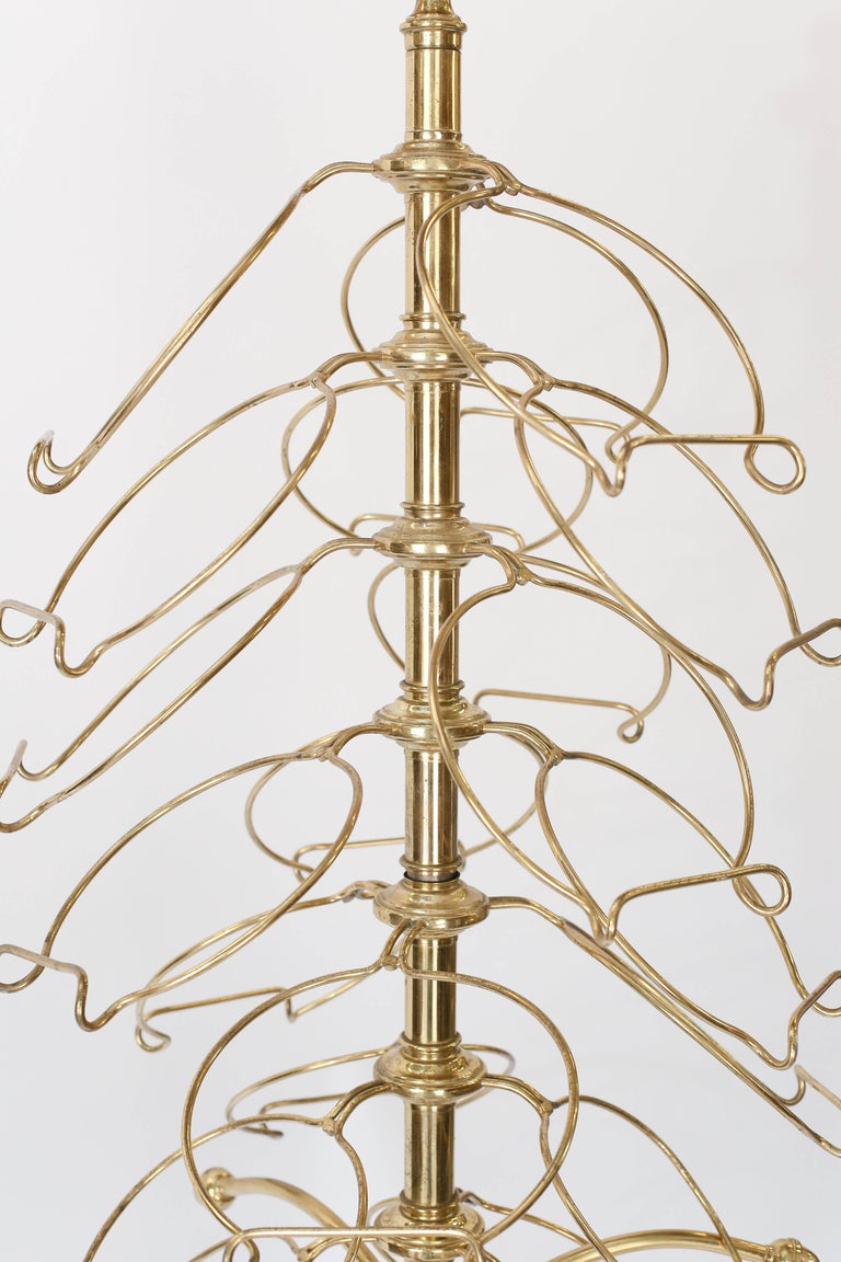 Antique French Brass Revolving Plate Stand For Sale at 1stDibs