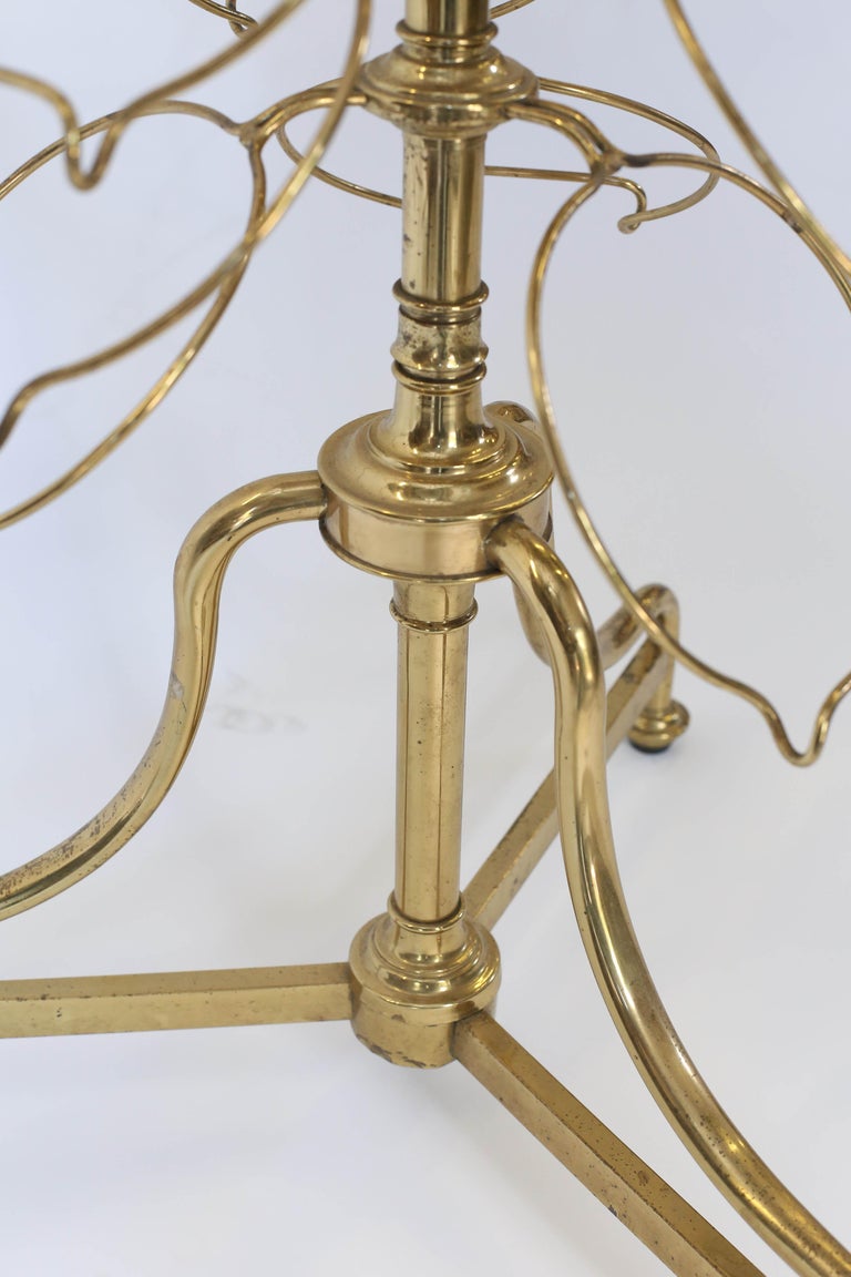 Antique French Brass Revolving Plate Stand For Sale at 1stDibs