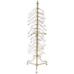 Antique French Brass Revolving Plate Stand