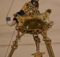Antique French Brass Suspension Lantern