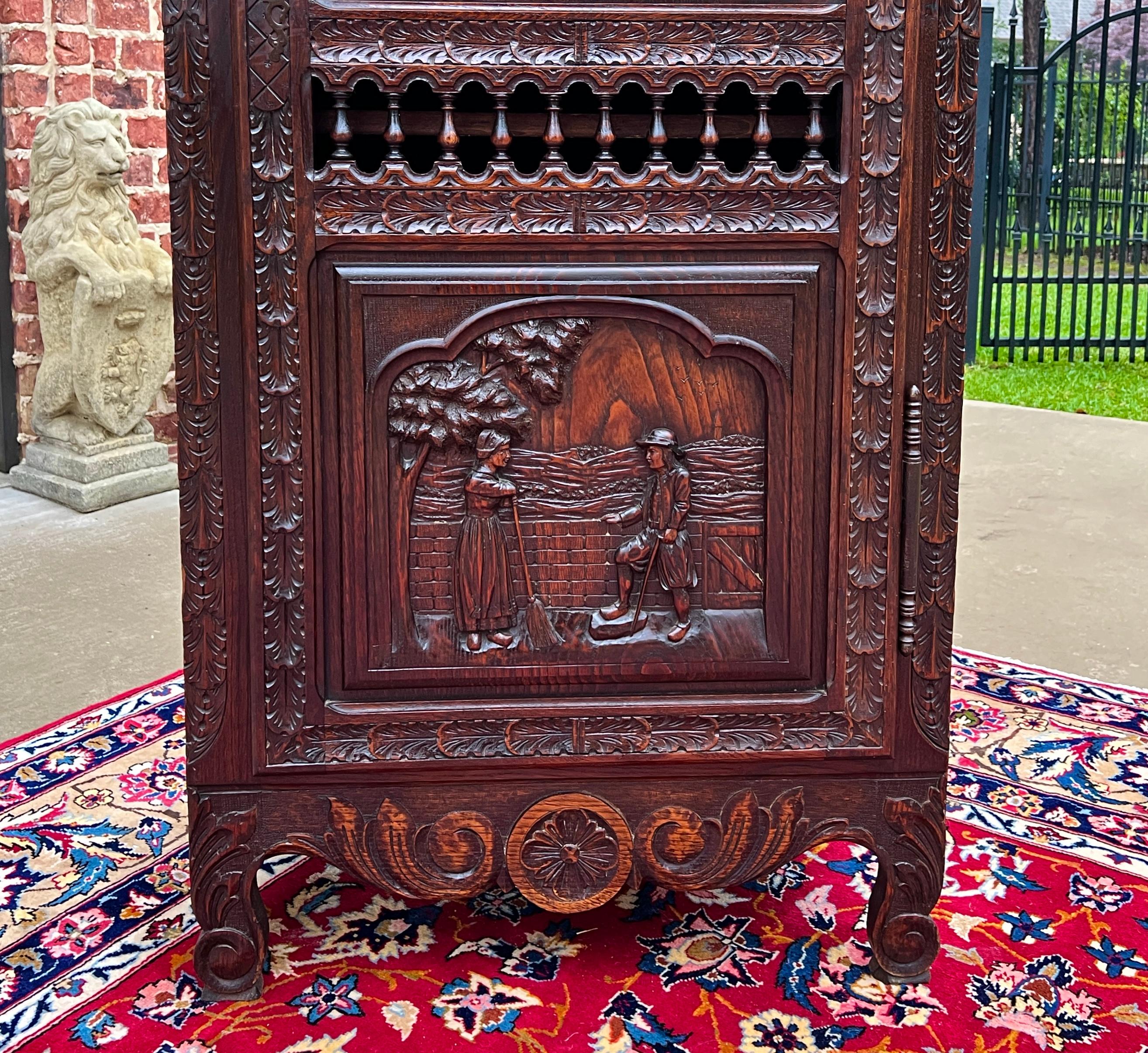 Antique French Breton Antique French Breton Armoire Wardrobe Cabinet Linen 19thC 8