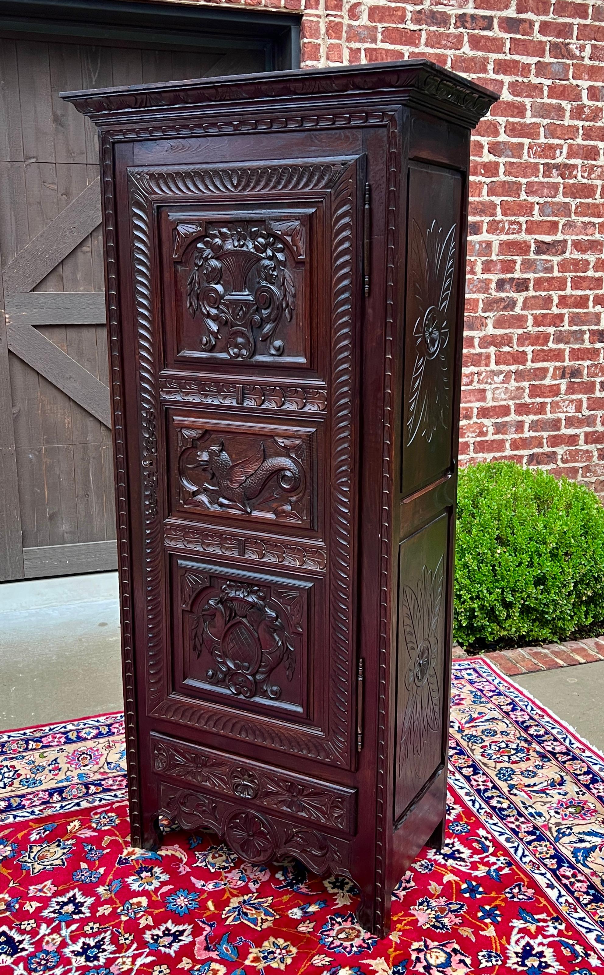 Antiker französischer bretonischer Schrank, Leinenschrank, Kastanienholz, Kommode, um 1900-20er Jahre (Französische Provence)