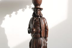 Antique French Breton Brittany Pedestal Table 19th Century Figural Carved Oak