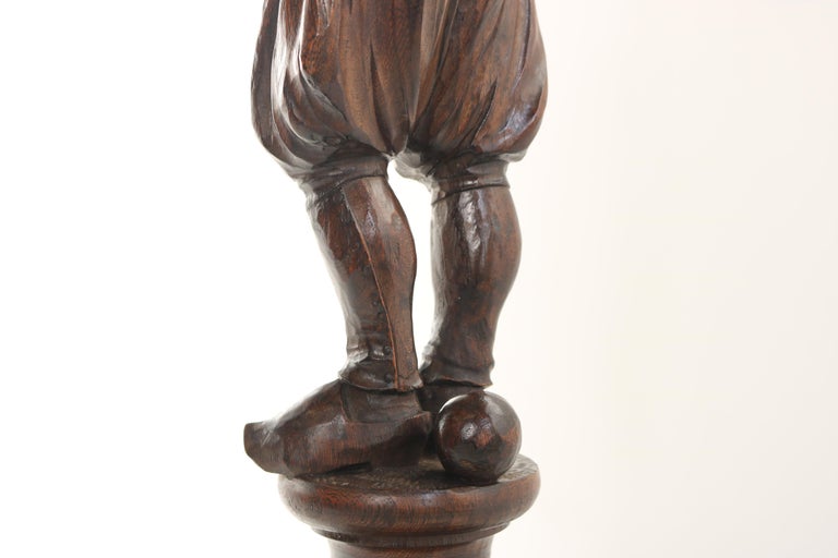 Late 19th Century Antique French Breton Brittany Pedestal Table 19th Century Figural Carved Oak For Sale