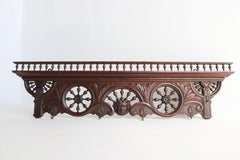 Antique French Breton Brittany Renaissance Coat Rack 19th Century Oak Carved