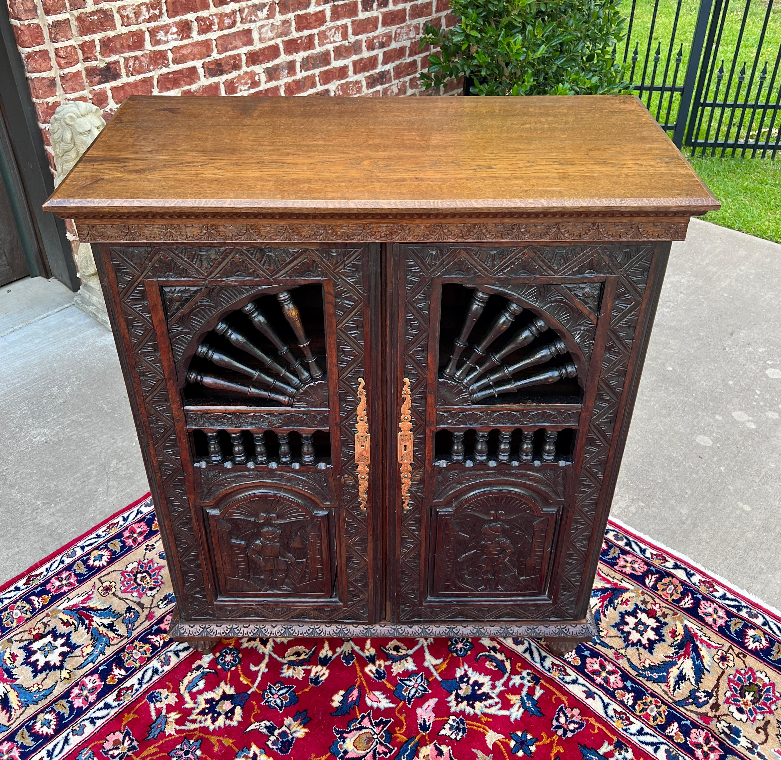 Antique French Breton Cabinet Cupboard Storage Bookcase Entry Carved Oak 19th C 10