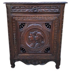 Antique French Breton Jam Cabinet Cupboard Bar Liquor Cabinet Confiture Oak 19C