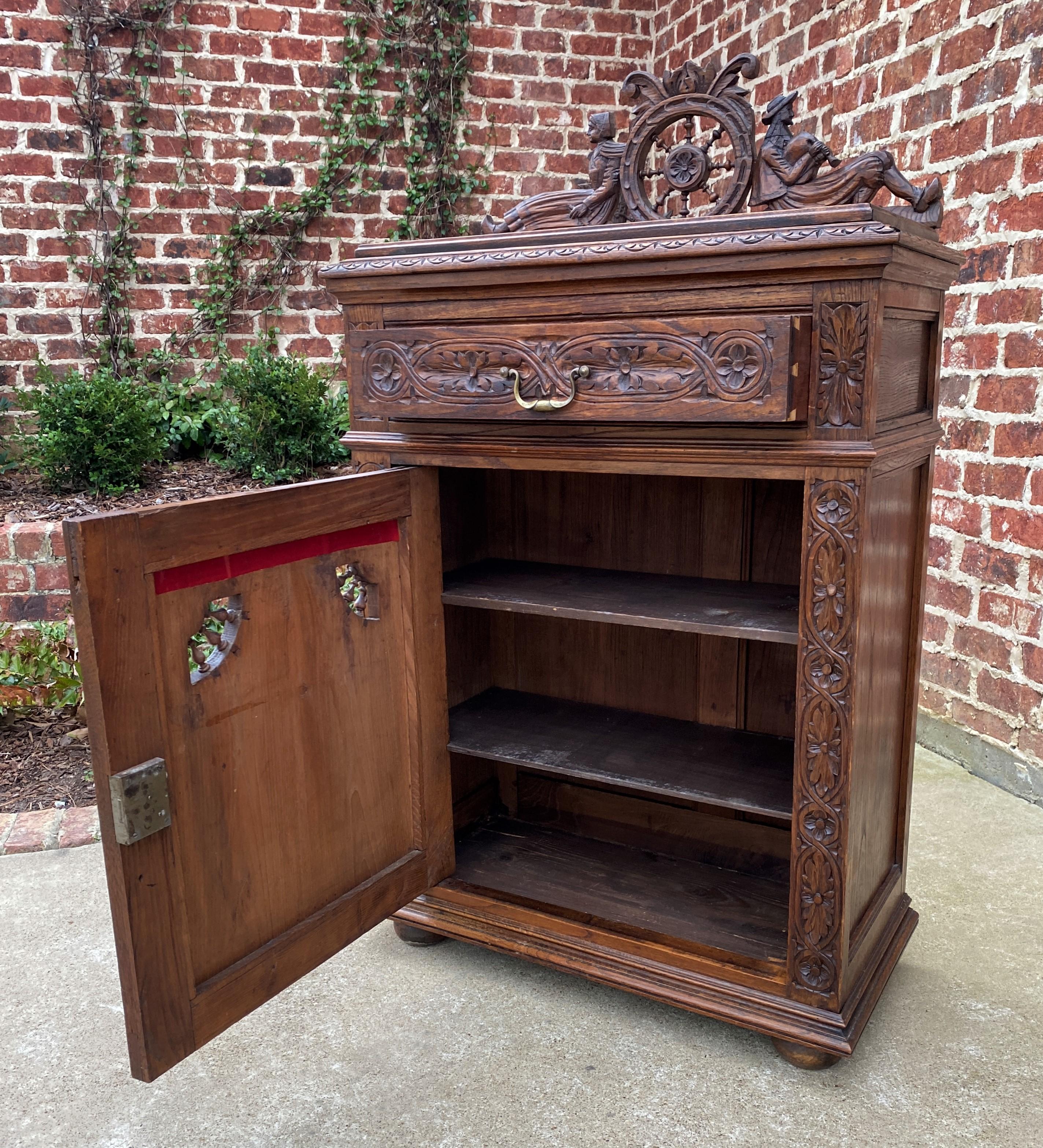 Antique French Breton Jam Cabinet Cupboard Liquor Cabinet Bar Oak Confiture Key 4