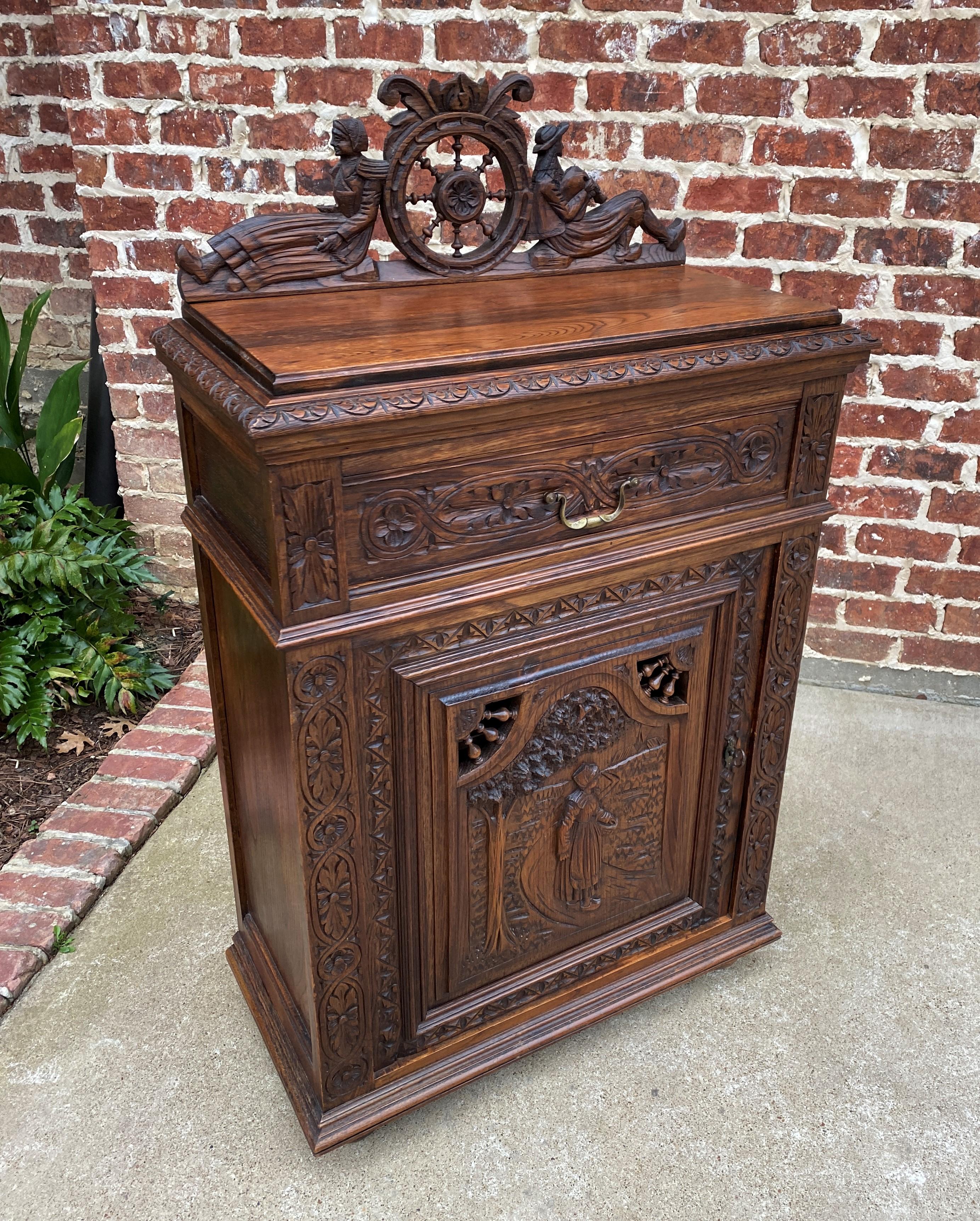 Antique French Breton Jam Cabinet Cupboard Liquor Cabinet Bar Oak Confiture Key 5