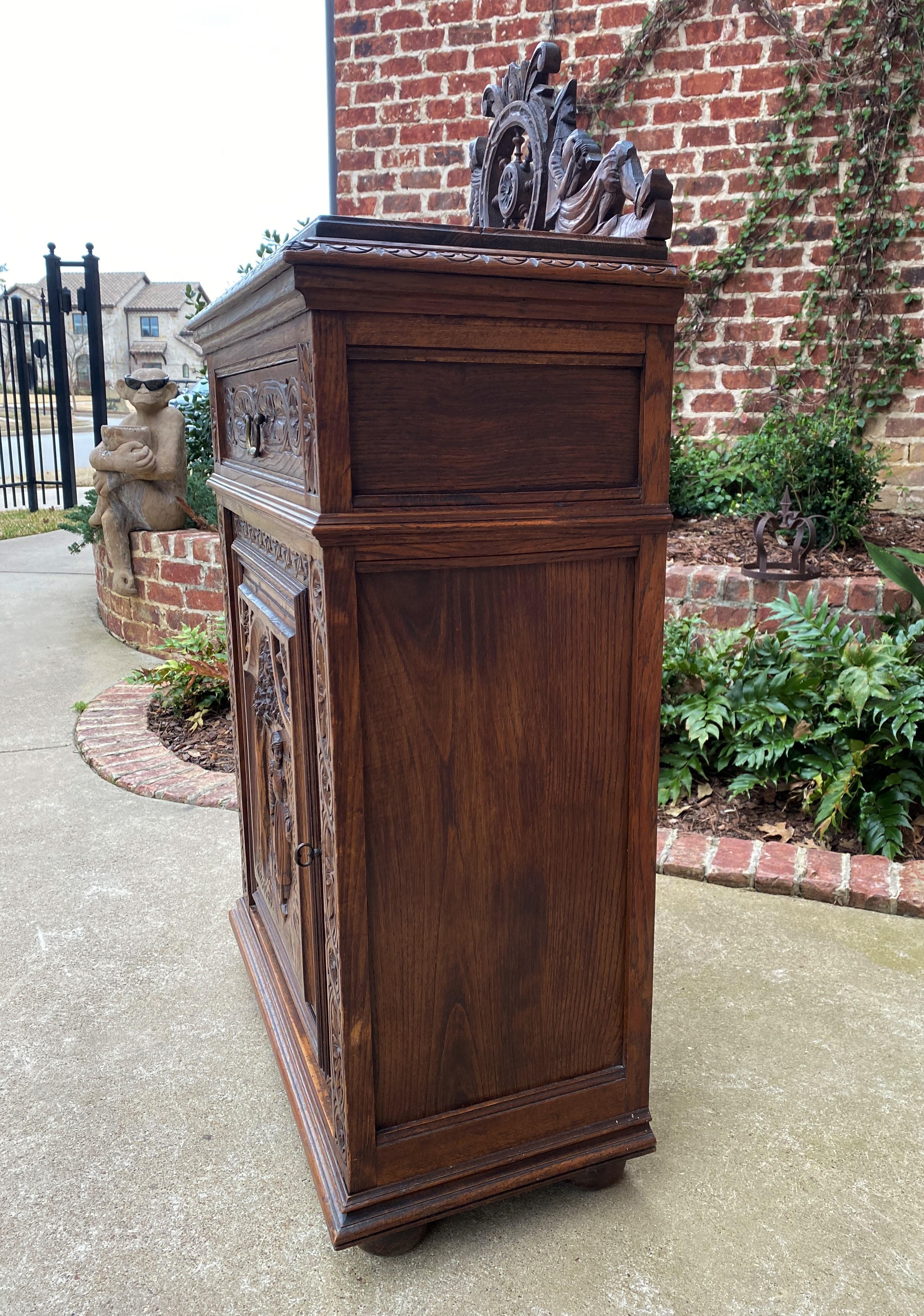 Antique French Breton Jam Cabinet Cupboard Liquor Cabinet Bar Oak Confiture Key 7