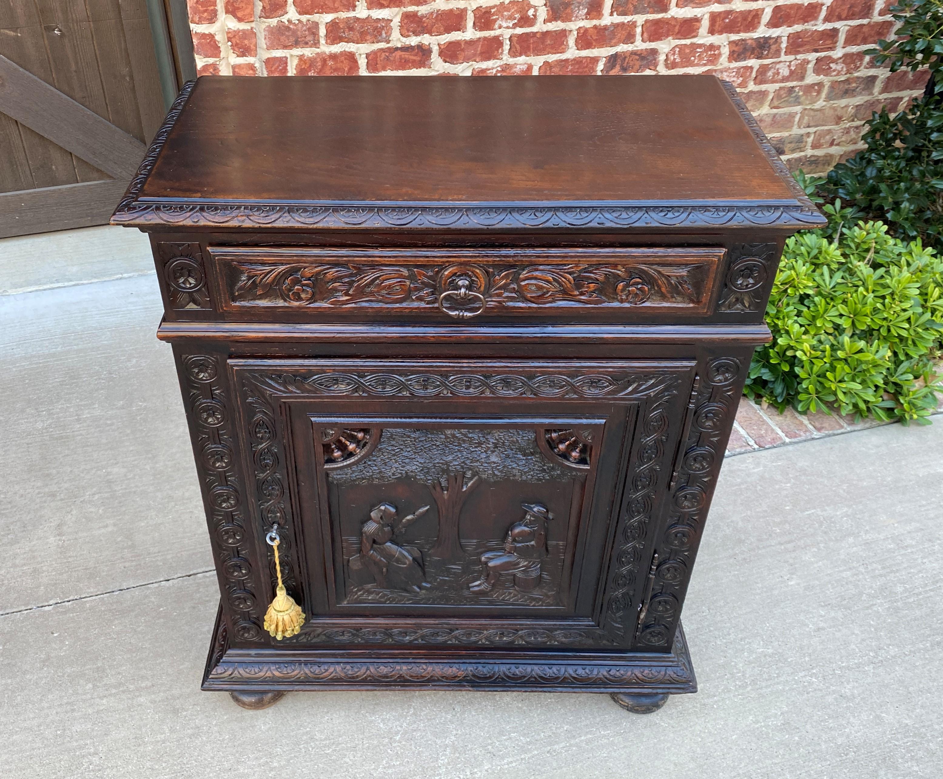 Antique French Breton Jam Cabinet Cupboard Liquor Cabinet Bar Oak Confiture Key 7