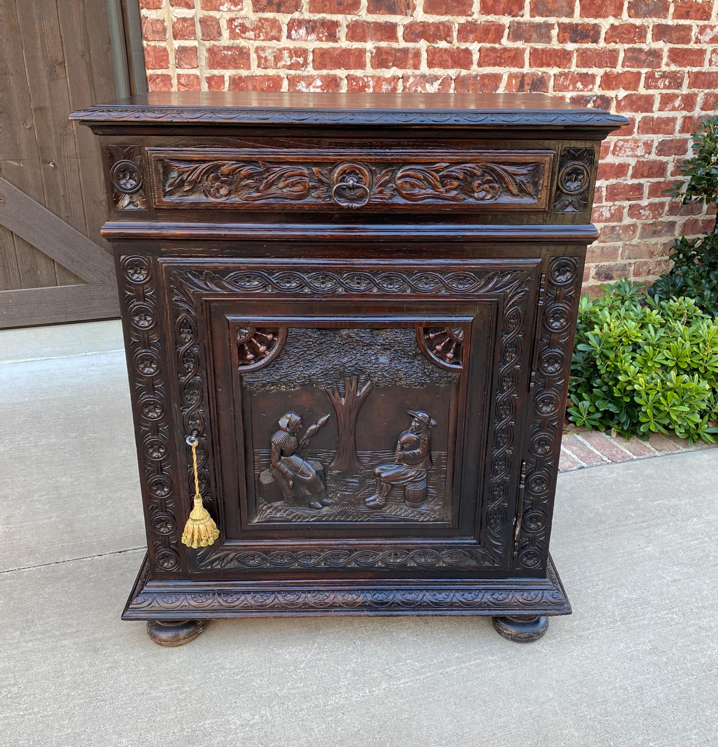 Antique French Breton Jam Cabinet Cupboard Liquor Cabinet Bar Oak Confiture Key 9