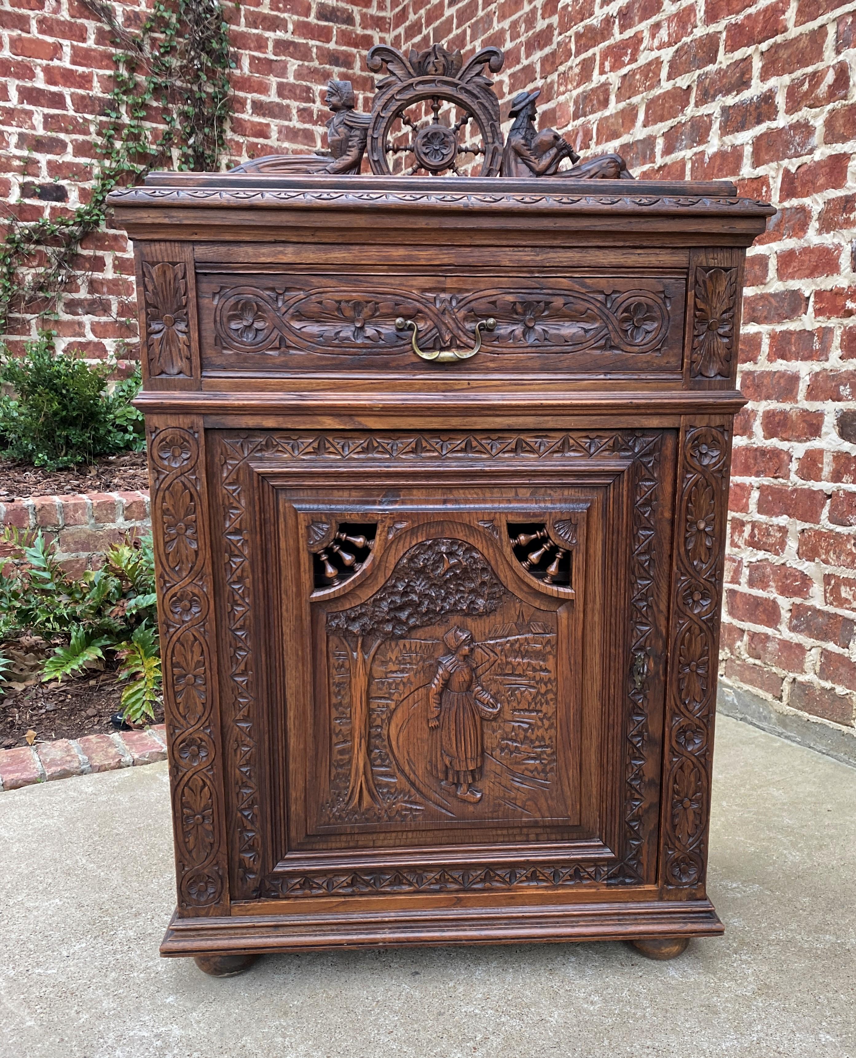 Antique French Breton Jam Cabinet Cupboard Liquor Cabinet Bar Oak Confiture Key 10