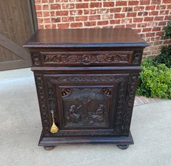 Antique French Breton Jam Cabinet Cupboard Liquor Cabinet Bar Oak Confiture Key