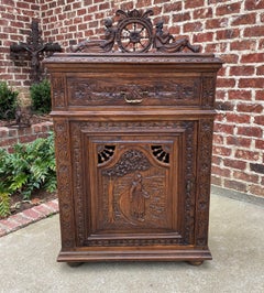 Antique French Breton Jam Cabinet Cupboard Liquor Cabinet Bar Oak Confiture Key