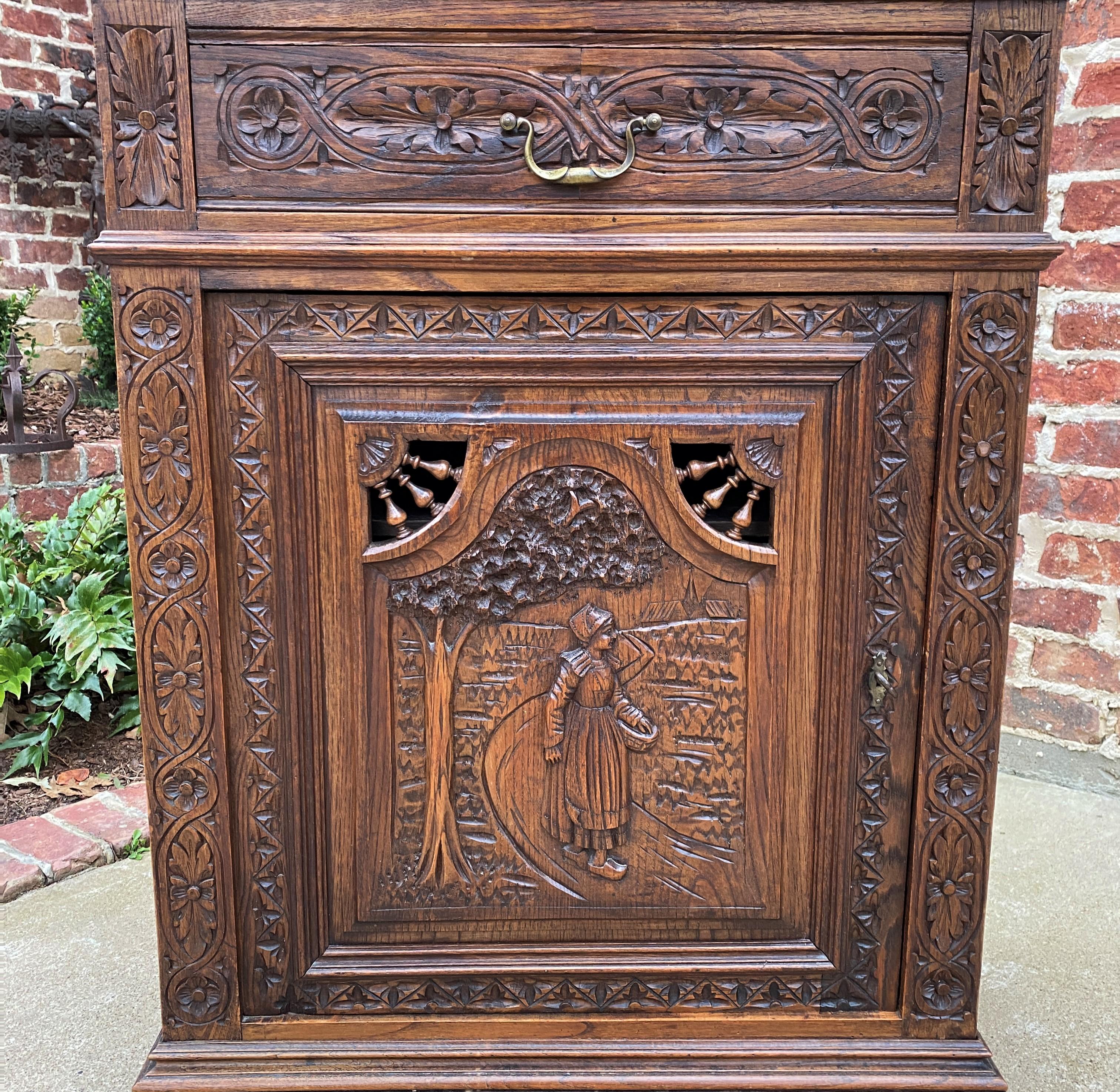 Antique French Breton Jam Cabinet Cupboard Liquor Cabinet Bar Oak Confiture Key 2