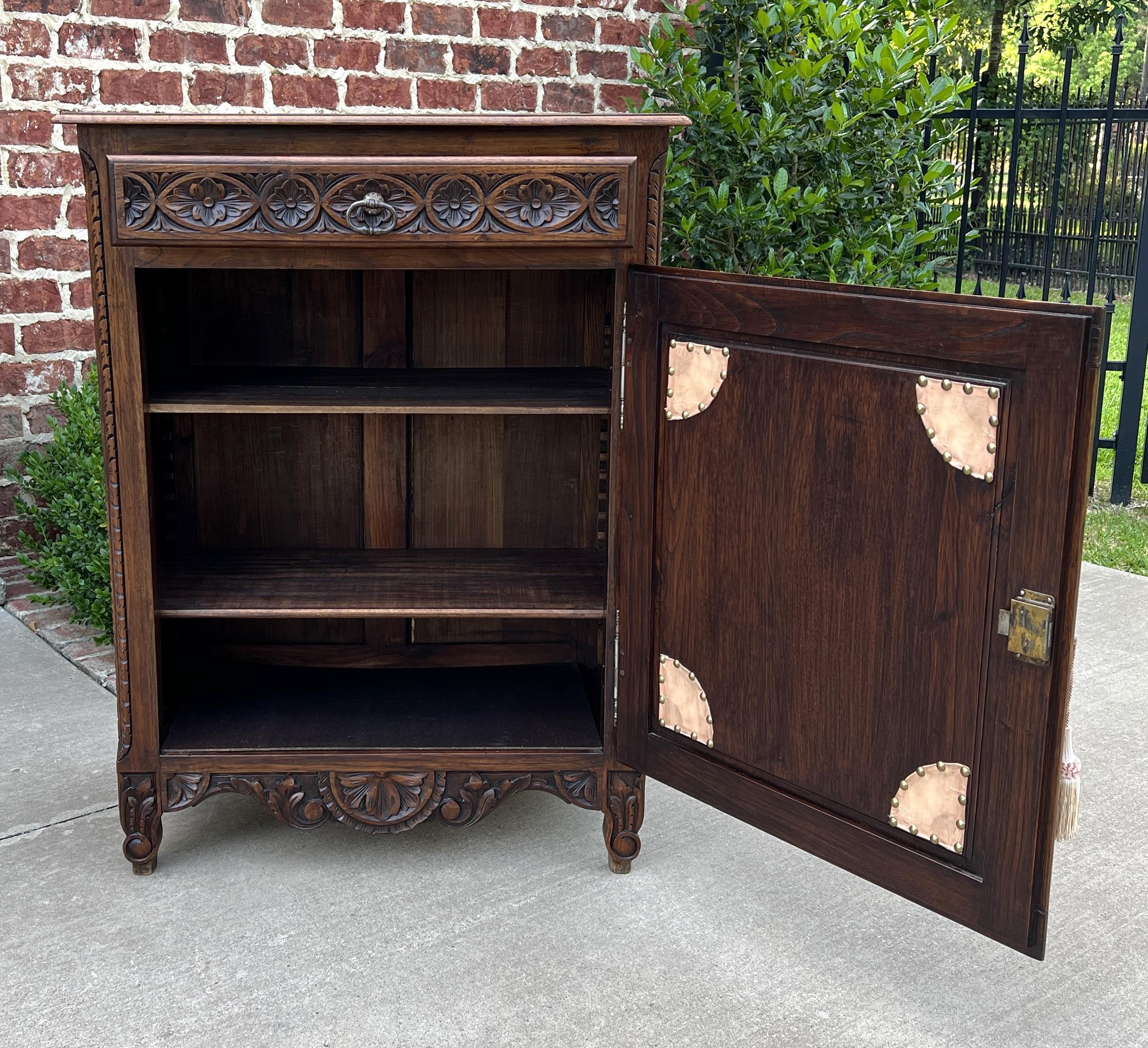 Antique French Breton Jam Cabinet Cupboard Storage Drawer Carved Oak 19th C For Sale 6