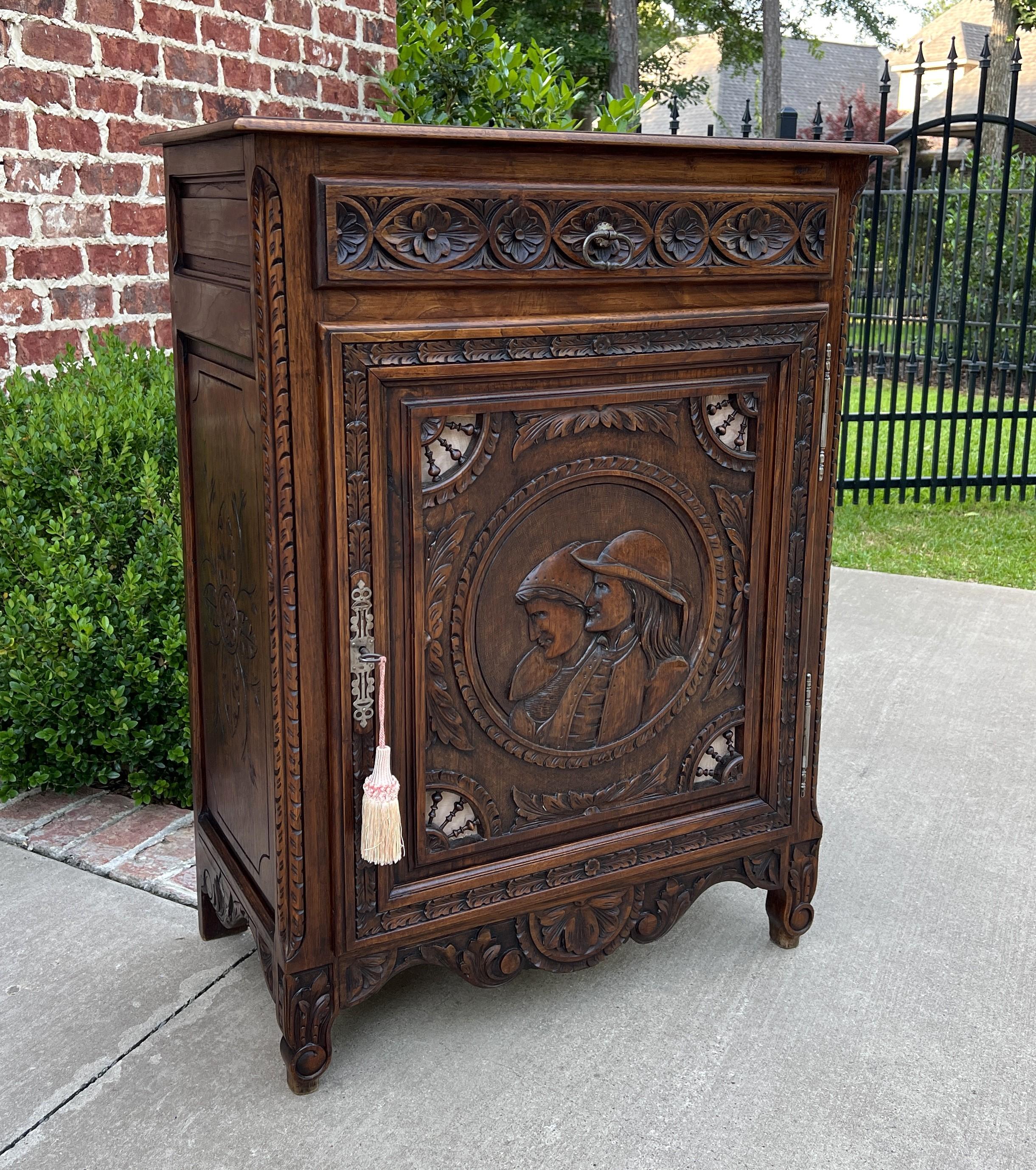 Antique French Breton Jam Cabinet Cupboard Storage Drawer Carved Oak 19th C For Sale 7