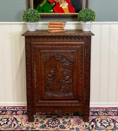 Antique French Breton Jam Cabinet Cupboard Storage Drawer Carved Oak 19th C