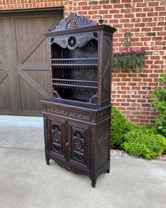 Antique French Breton Plate Dresser Buffet Sideboard Server Chestnut Petite 19C