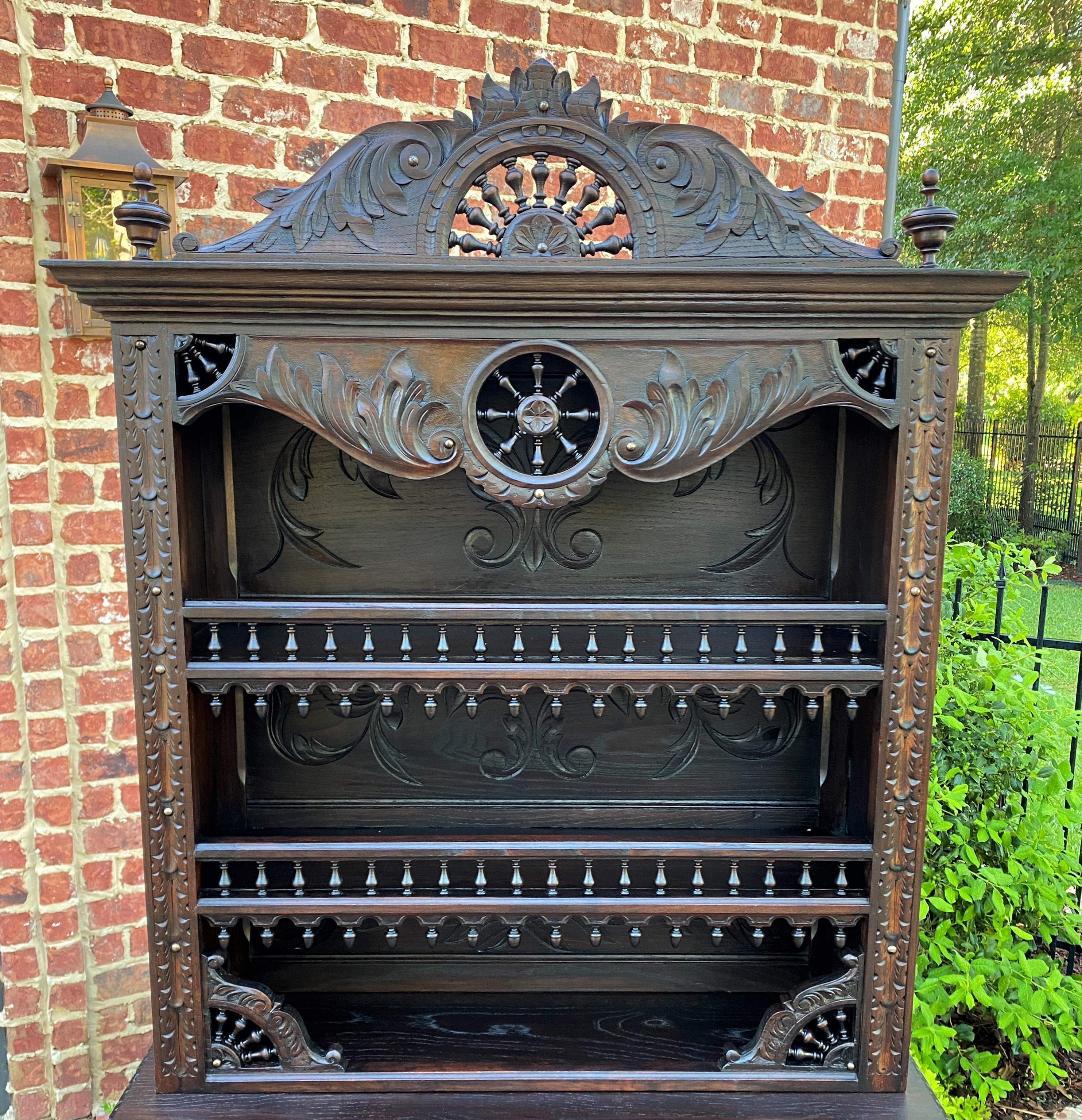 French Provincial Antique French Breton Plate Dresser Buffet Sideboard Server Chestnut Petite 19C