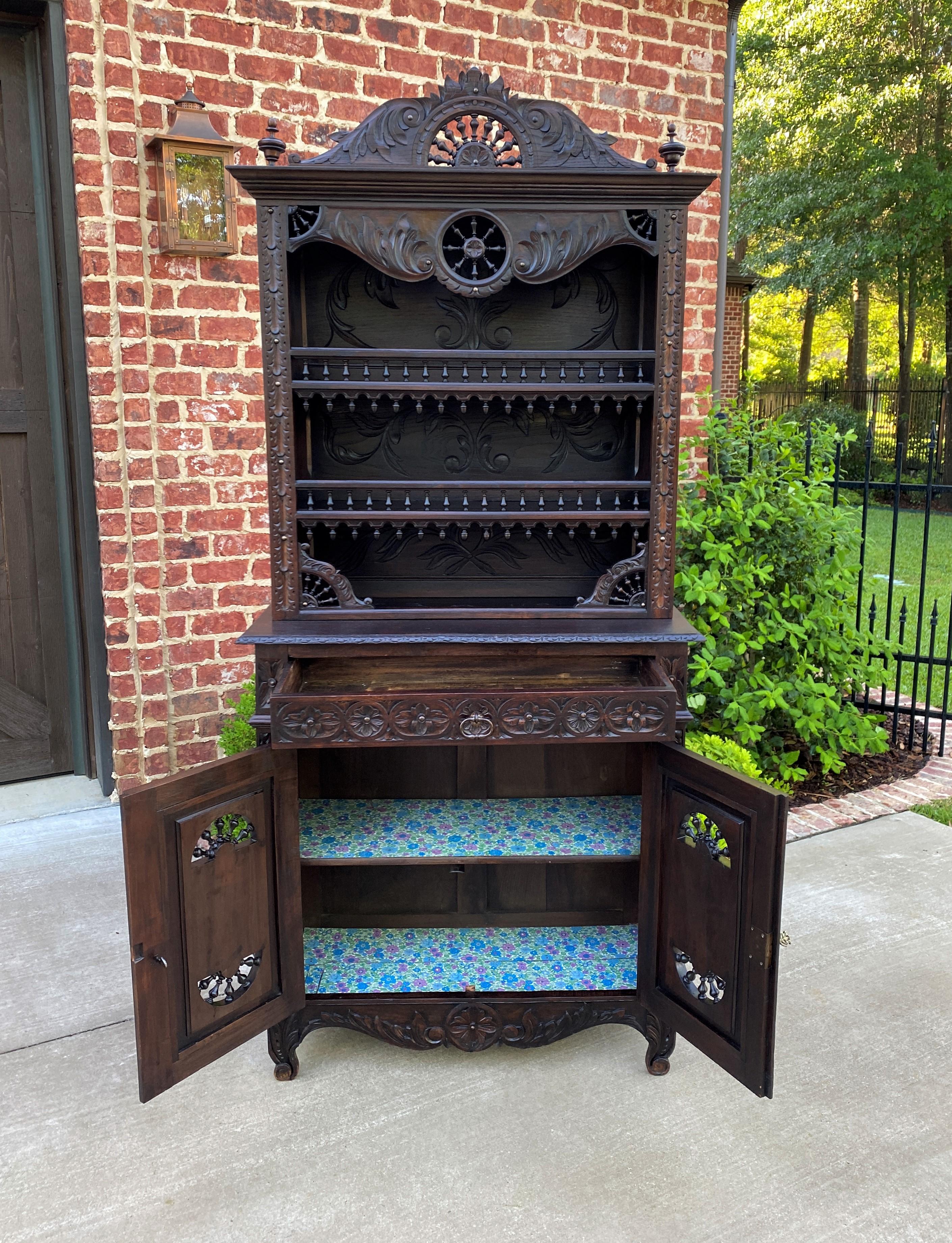 Antique French Breton Plate Dresser Buffet Sideboard Server Chestnut Petite 19C 1