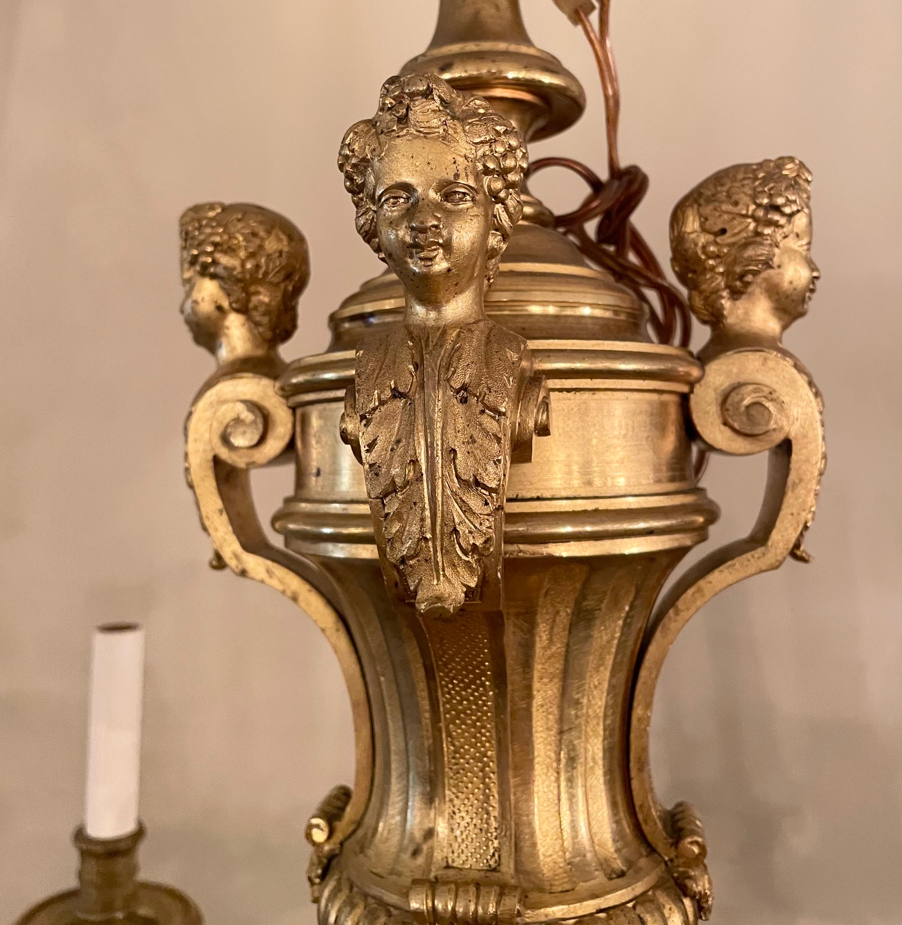 Antique French Bronze 8 Light Mazarin Fixture, circa 1880 For Sale 1