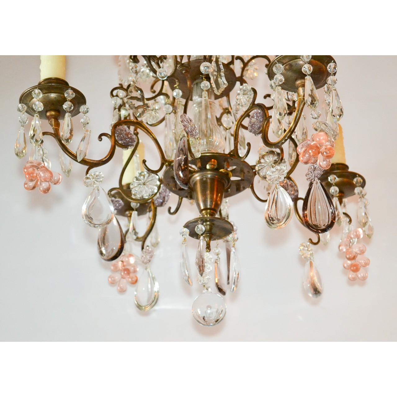 Antique French Bronze and Crystal Chandelier In Good Condition In Dallas, TX