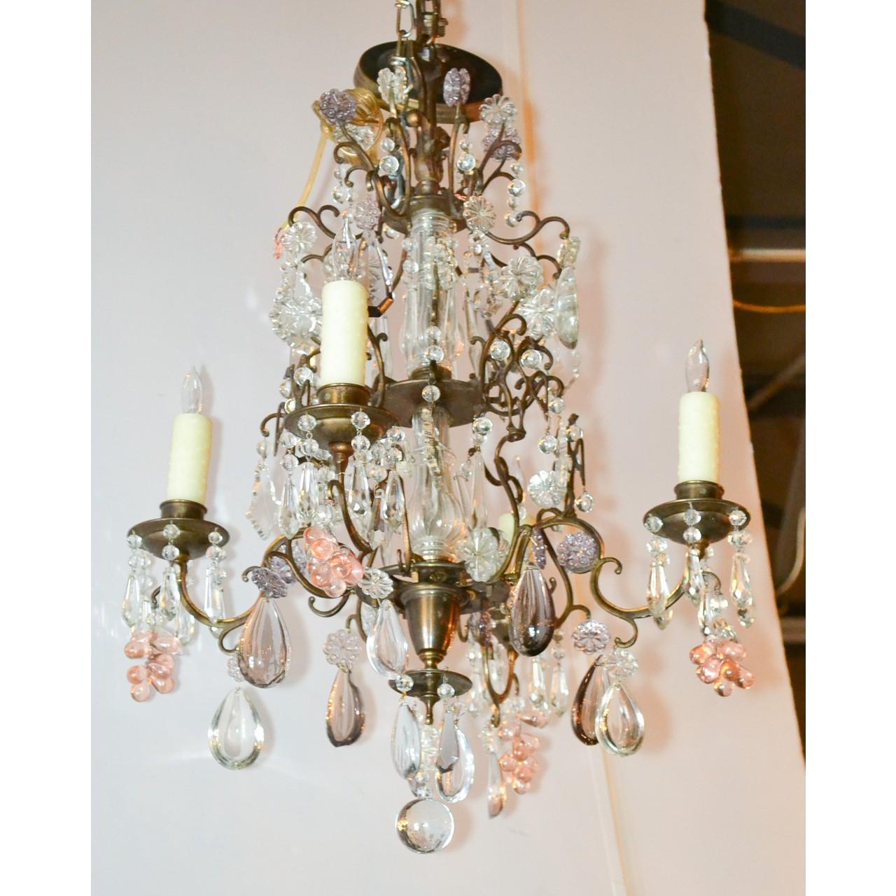Antique French Bronze and Crystal Chandelier 1