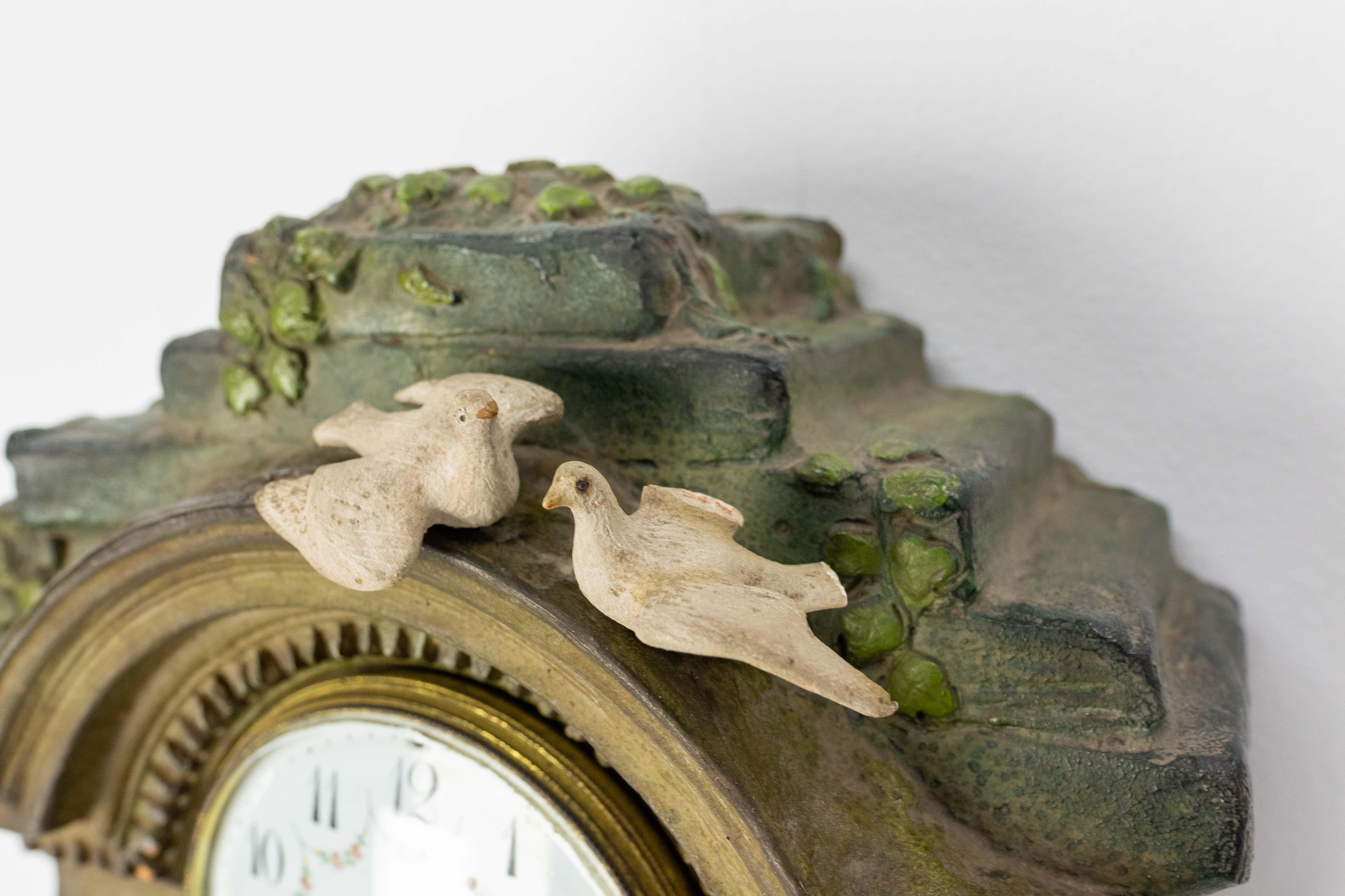 Antique French Bronze and Marble Mantel Set Clock Cherub Putti Napoleon III For Sale 3