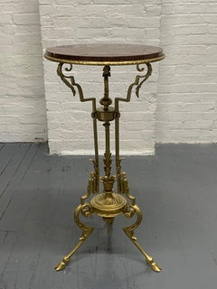 Antique French Bronze and Marble Pedestal