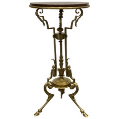 Antique French Bronze and Marble Pedestal
