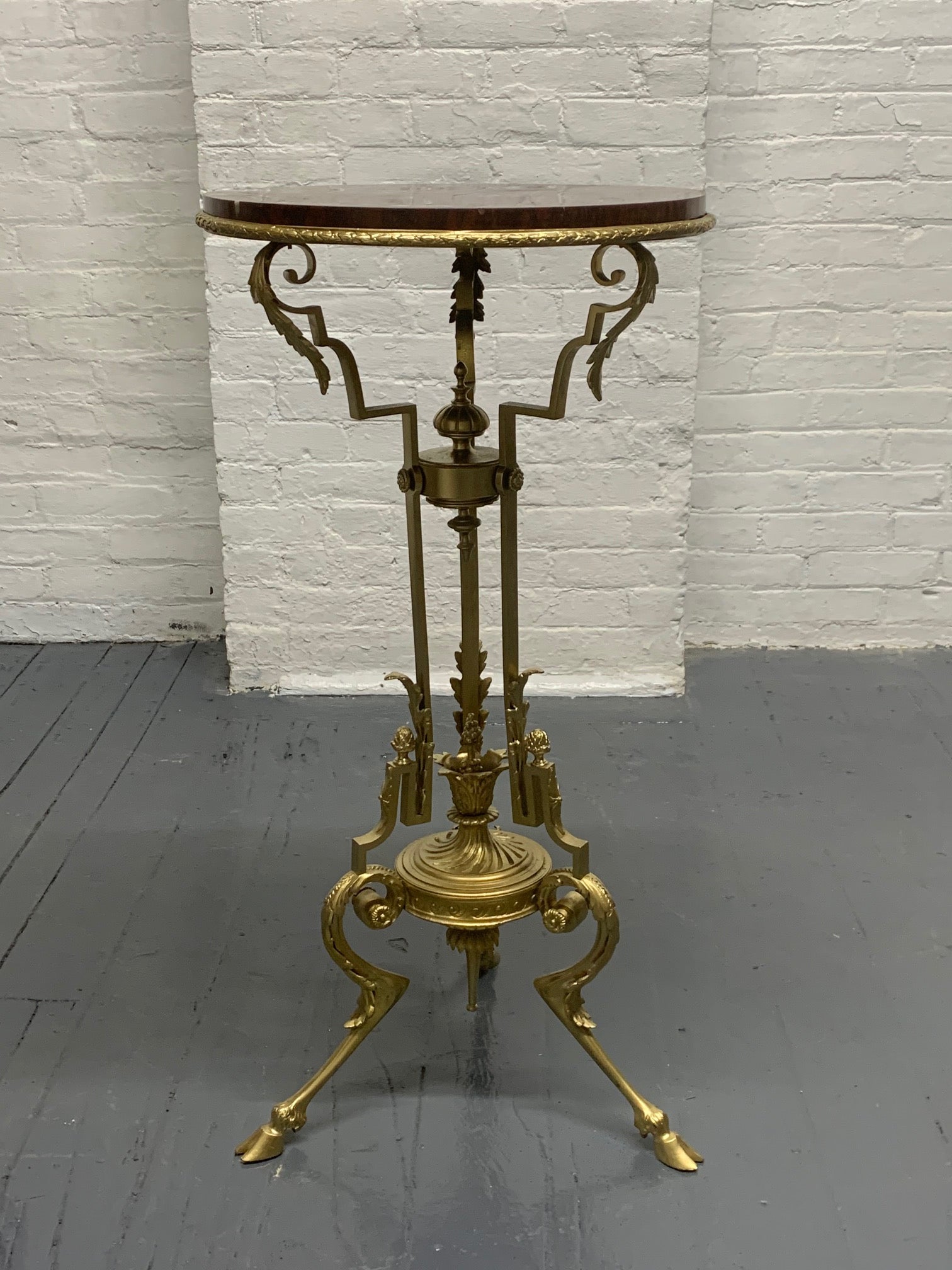 Antique French Bronze and Marble Pedestal