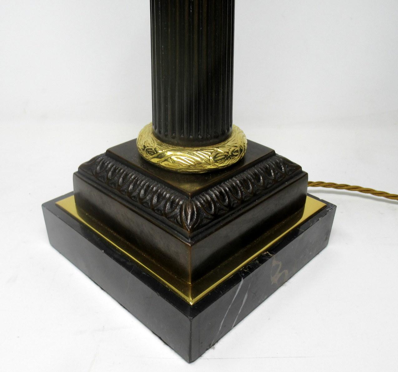 Antique French Bronze and Ormolu Corinthian Column Table Lamp Mid-19th Century In Good Condition In Dublin, Ireland