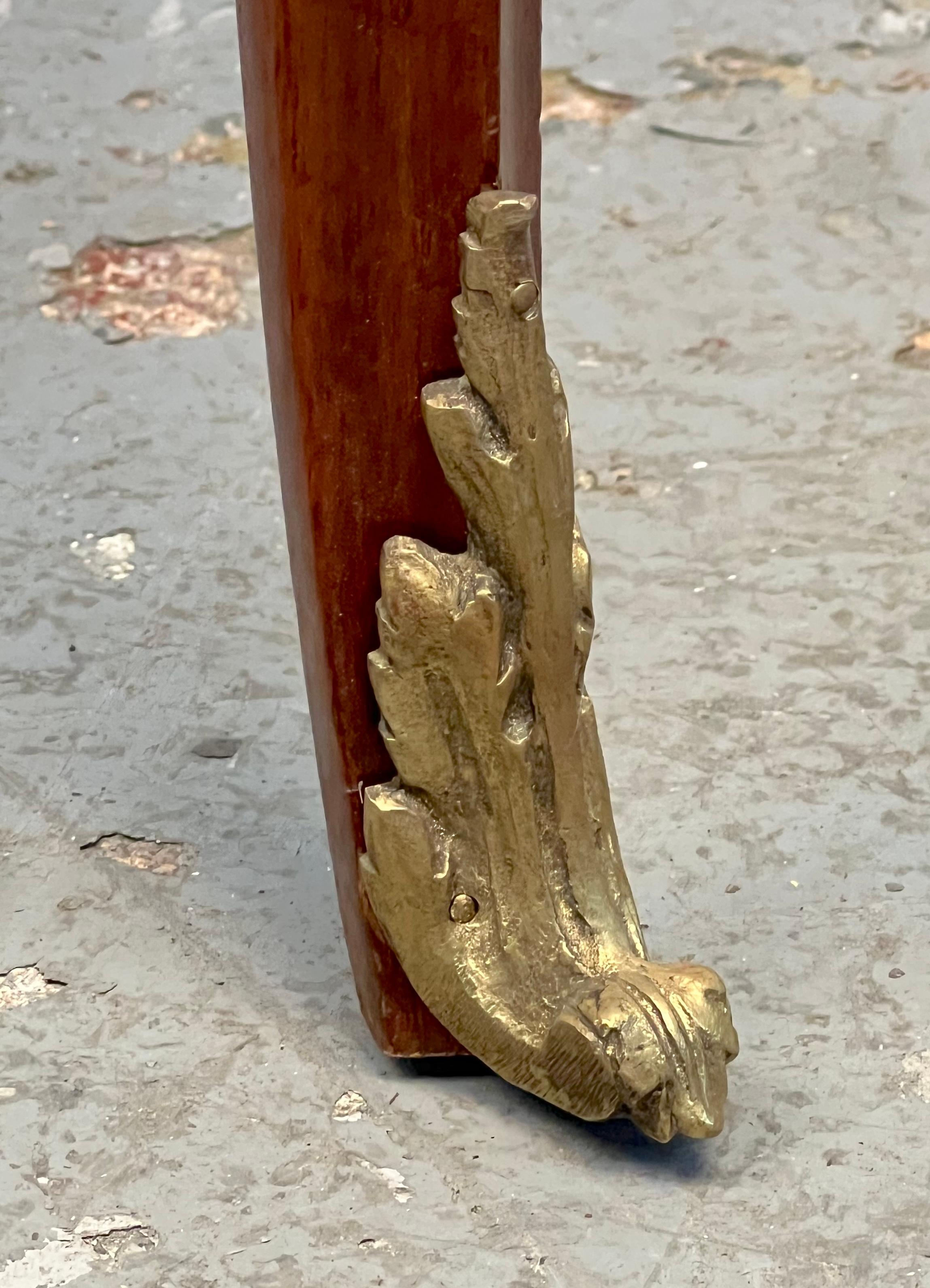 Antique French Bronze and Rouge Marble Side Table en vente 4