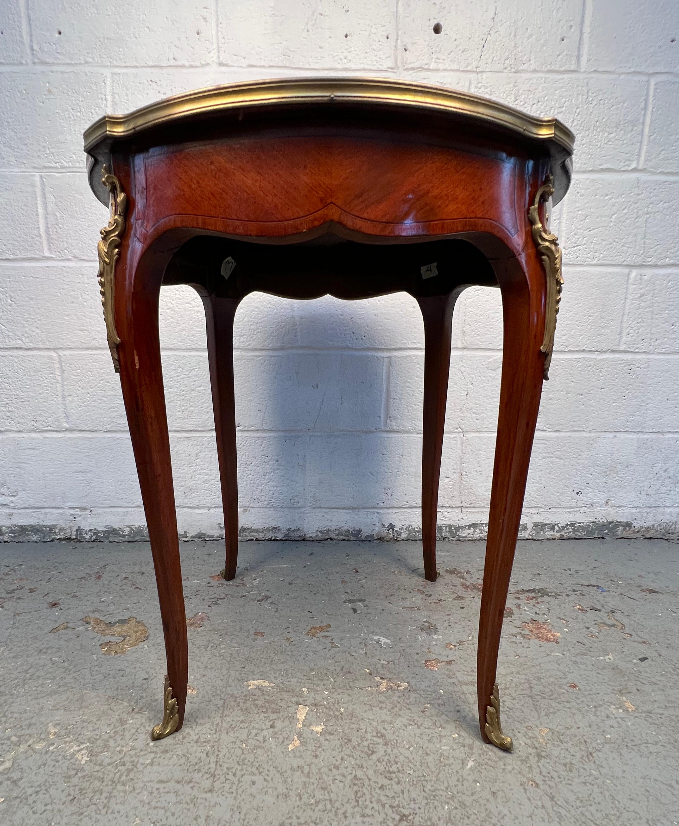 Antique French Bronze and Rouge Marble Side Table en vente 5