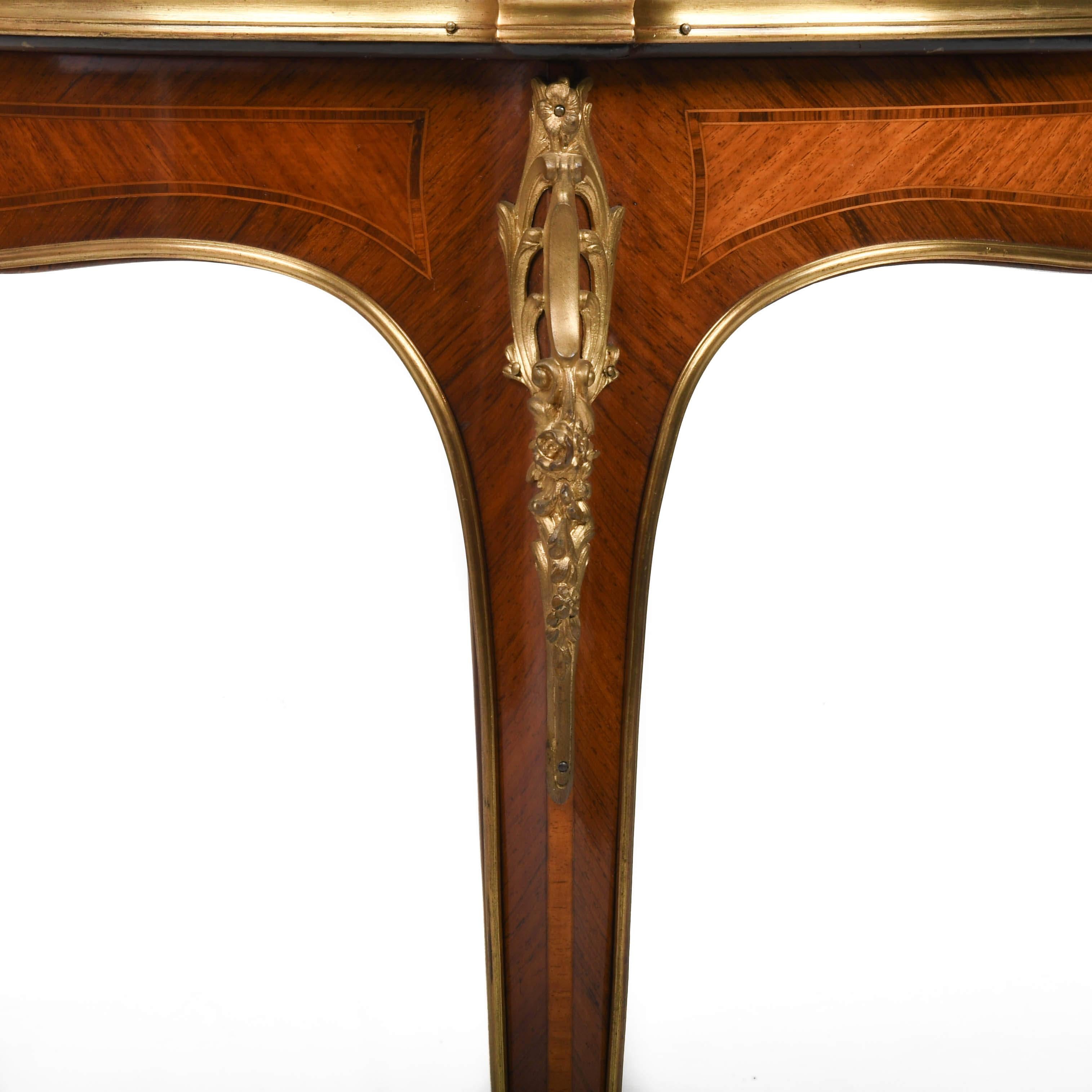 Antique French Bronze and Rouge Marble Side Table In Good Condition For Sale In MC Leansville, NC
