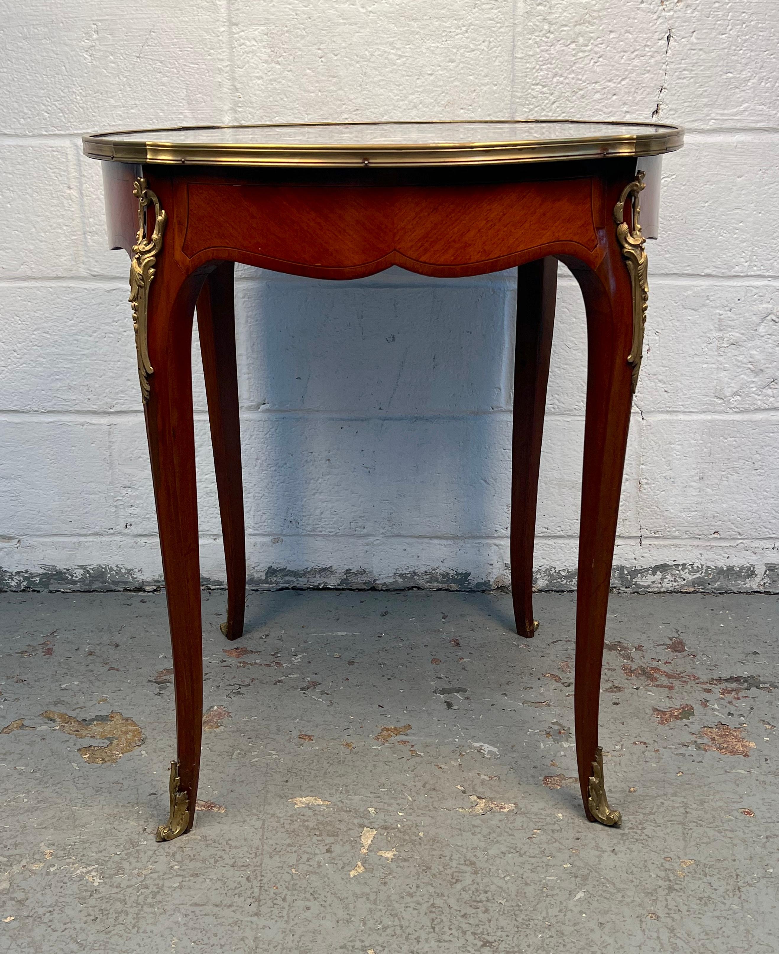 Antique French Bronze and Rouge Marble Side Table Bon état - En vente à Brooklyn, NY